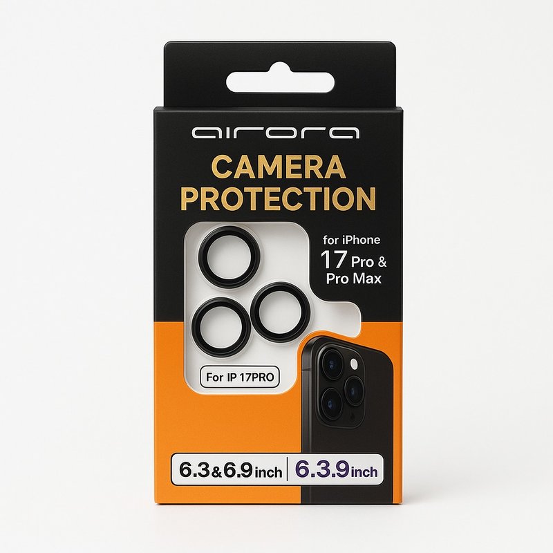 AIRORA  iPhone17系列 晶鑽鏡頭保護貼 黑色 - 平板/電腦保護殼/保護貼 - 其他材質 