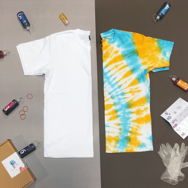 【救救你的髒T Shirt】舊衣改造客製 手工綁染綻放繽紛新色彩 - 帽T/大學T - 棉．麻 多色