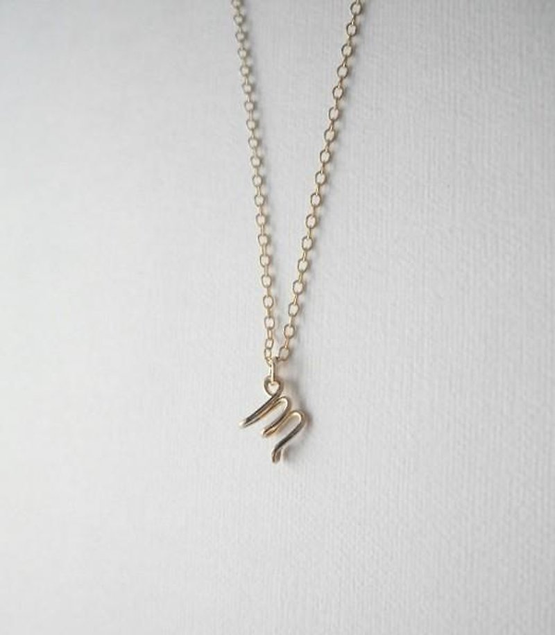 mini initial necklace - สร้อยคอ - โลหะ สีทอง