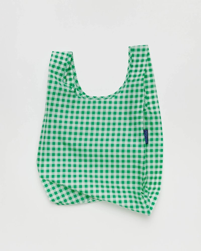 BAGGU Eco-friendly Storage Shopping Bag - Small Size - Green Plaid - Handbags & Totes - Waterproof Material Green
