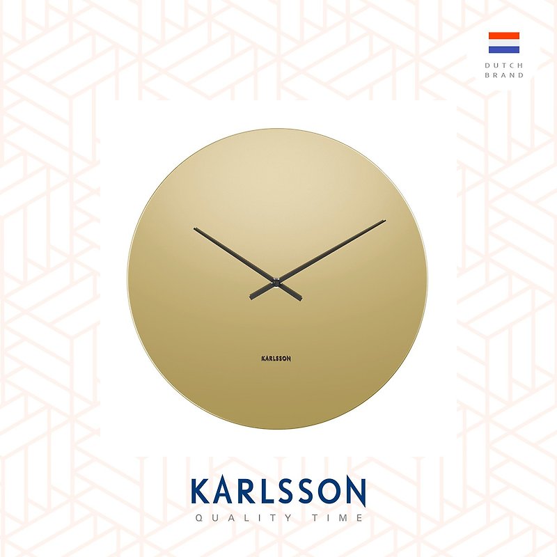 Karlsson, Wall clock Mirage gold glass mirror - Clocks - Glass Yellow