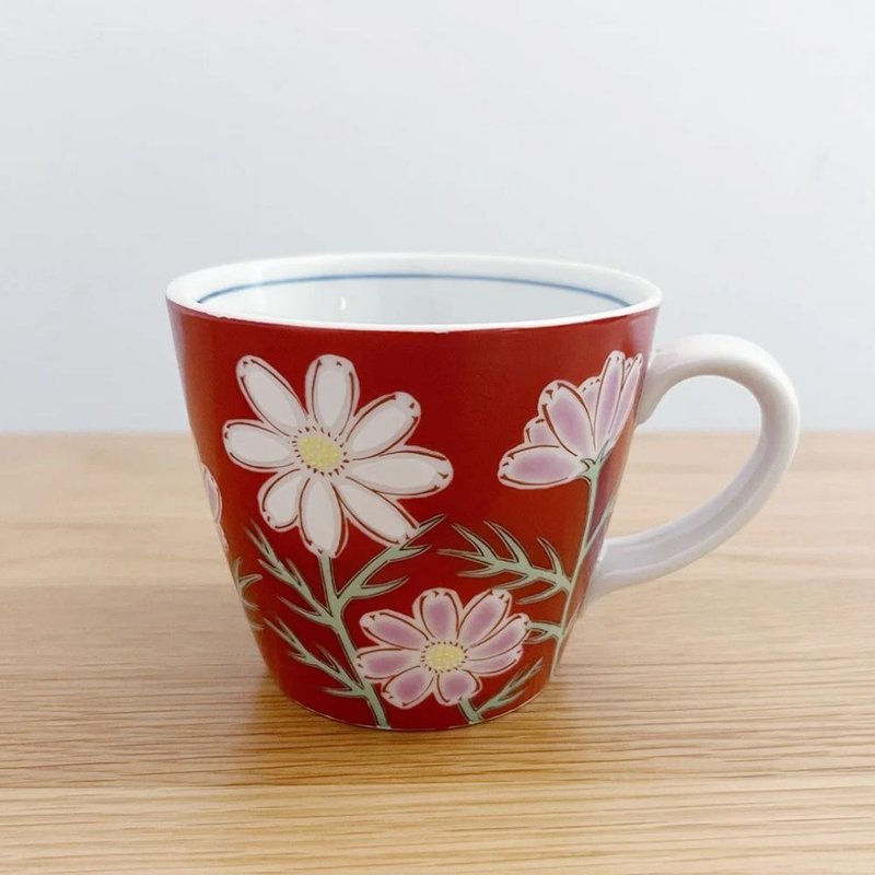 四季系列 波斯菊馬克杯 /九谷青郊窯 - 茶壺/茶杯/茶具 - 陶 紅色