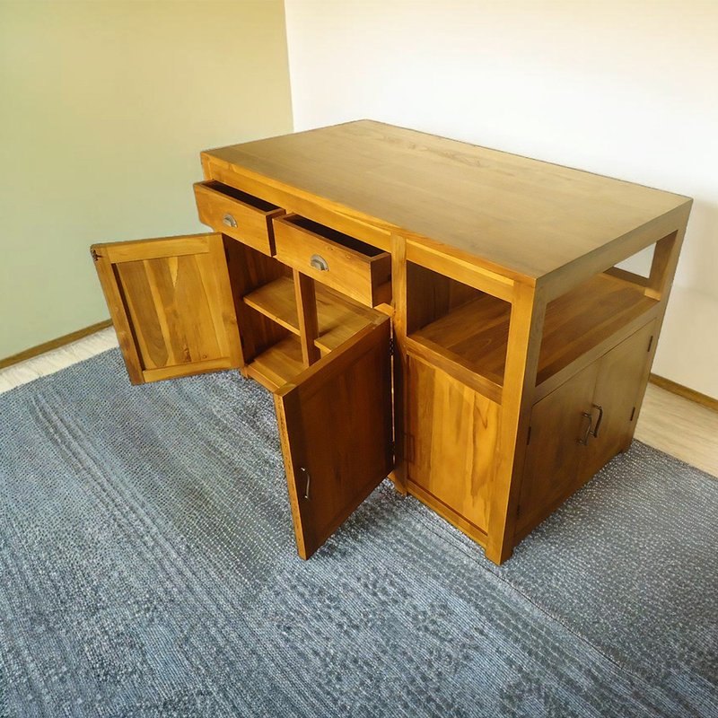 【吉迪市100%全柚木家具】HYSS147SX 柚木中島餐桌 - 餐桌/書桌 - 木頭 咖啡色