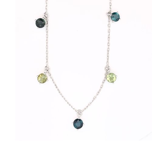 Splitting Colours Jewellery The Twinkle - 天然彩色碧璽 18k白金項鏈