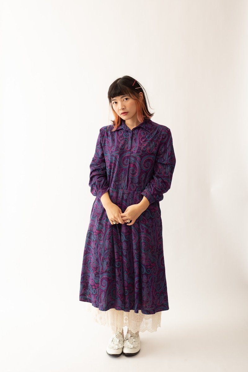 Vintage American dress 古著美式洋裝【初戀販賣所】B627 - 洋裝/連身裙 - 聚酯纖維 