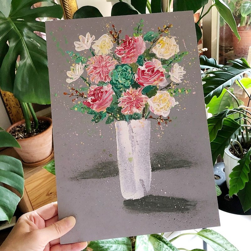 原畫作│秀麗瓶花 - 海報/掛畫/掛布 - 其他材質 