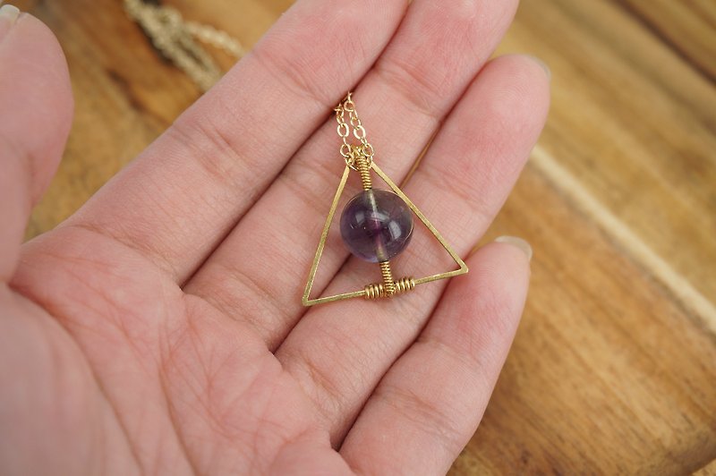 MYTH: trigonometry deep Ziying Stone necklace - Necklaces - Gemstone Purple