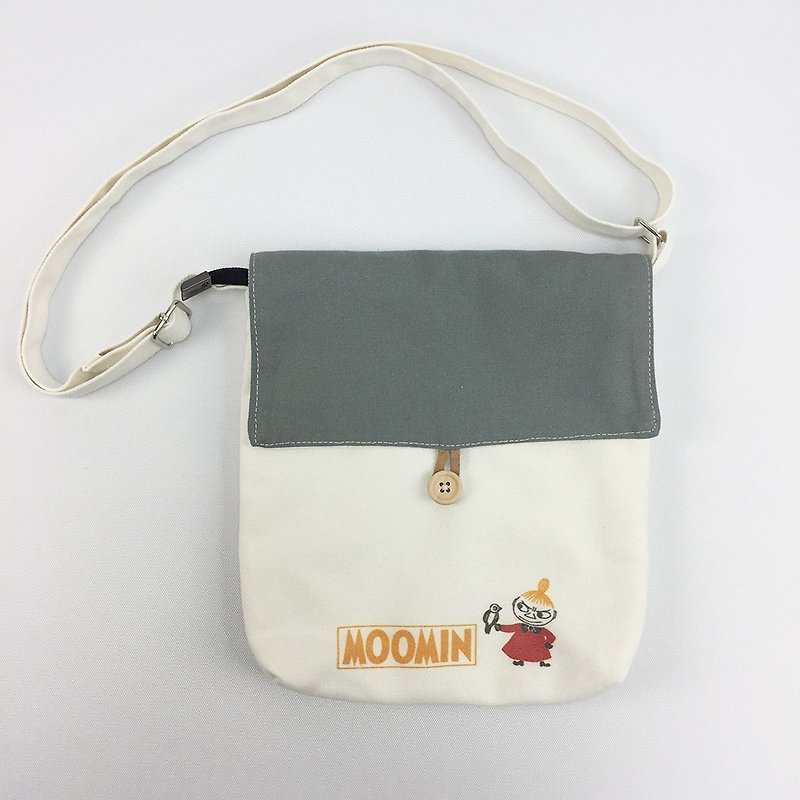 Moomin snoring license - Wen Qingfeng small square package (white), CA9AE01 - กระเป๋าแมสเซนเจอร์ - ผ้าฝ้าย/ผ้าลินิน สีแดง