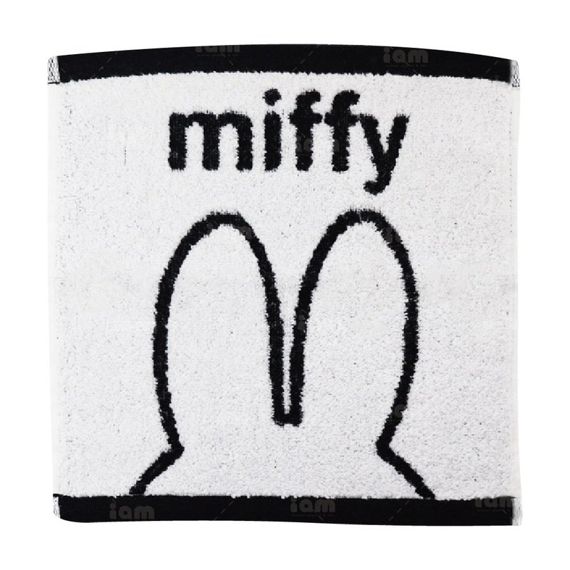 【miffy】黑白經典 大耳米飛方巾 34×36cm 毛巾 - 毛巾/浴巾 - 棉．麻 