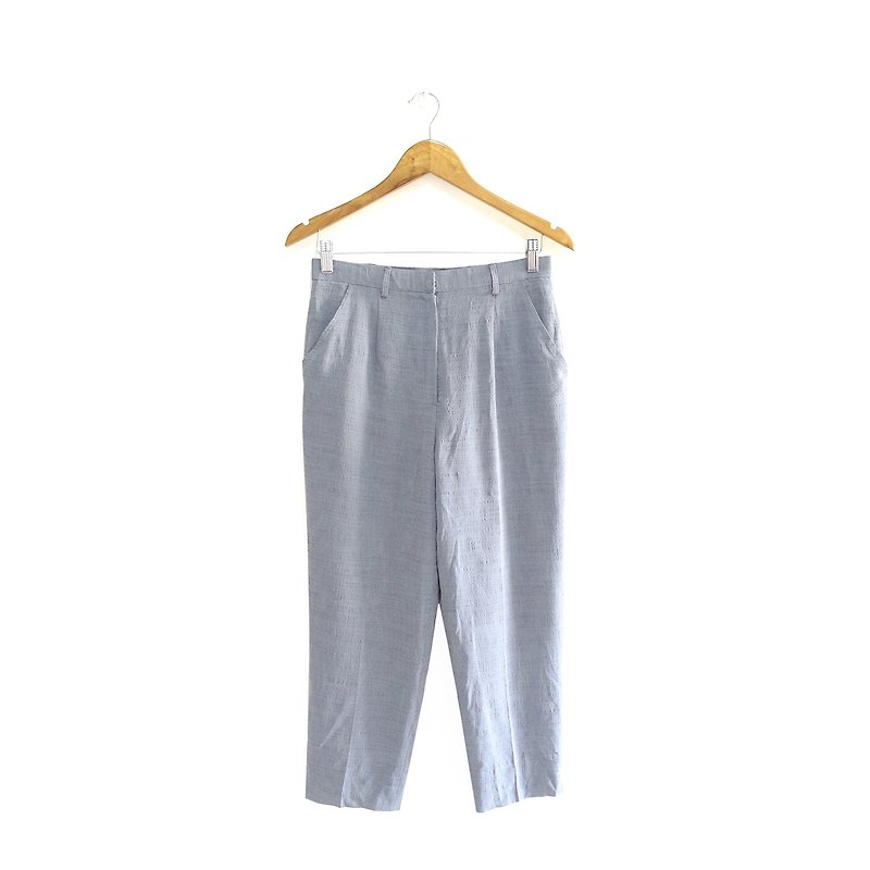 │Slowly│ vintage pants 11│vintage. Retro. Literature. Made in Japan - กางเกงขายาว - เส้นใยสังเคราะห์ สีน้ำเงิน