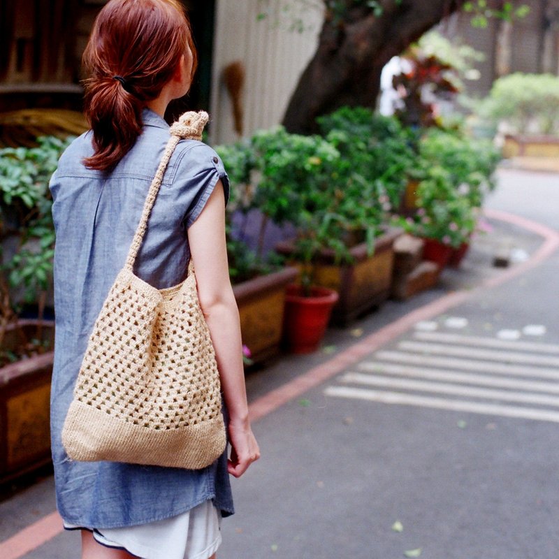 Simple threepurpose bag for Angela Tai hemp ropehole version