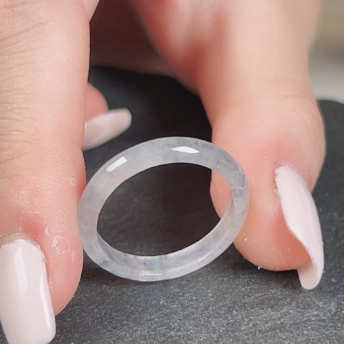 瓔珞珠寶盒 E.L.Jewelry Box 【求‧緣】冰飄烏雞翡翠戒指戒圈 | 國際15圍 |天然緬甸玉A貨翡翠