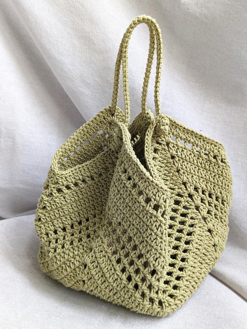 | A little bit of mesh pouch | Crocheted pouch - Handbags & Totes - Cotton & Hemp 