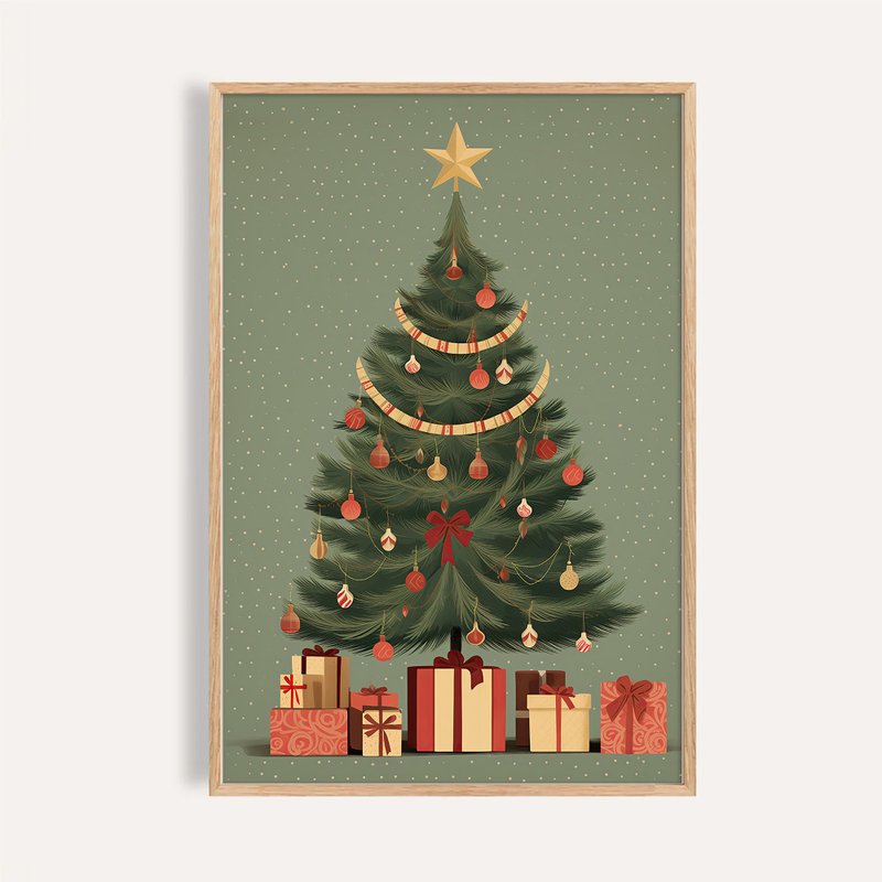 楽しいクリスマススタイル / クラシックホリデーツリー お祝いのウォールアート ポスター フレームなしアート - ポスター・絵 - 紙 