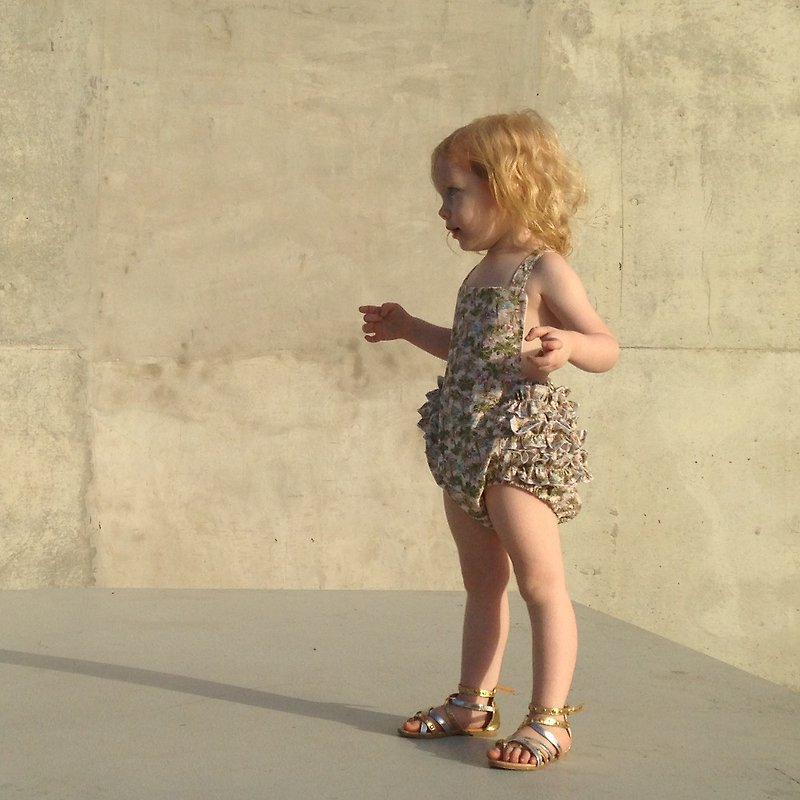 Baby Girls Ruffle Rompers Playsuit in Tropical Oasis - กางเกงขาสั้น - ผ้าฝ้าย/ผ้าลินิน หลากหลายสี