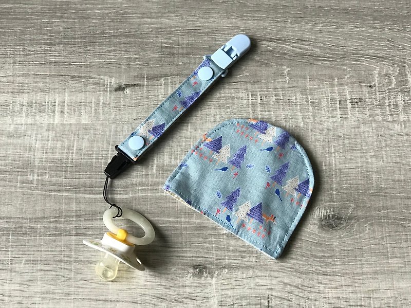 Hand made pacifier bell-shaped storage bag fog forest vanilla nipples can be selected hand-held 懿 - Other - Cotton & Hemp White
