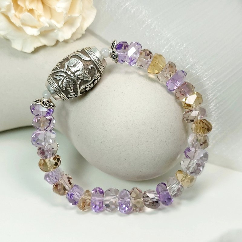 Bracelet amethyst amethyst emerald squirrel grape 925 silver jewelry hand jewelry Stone jewelry jewelry - สร้อยข้อมือ - เครื่องเพชรพลอย 