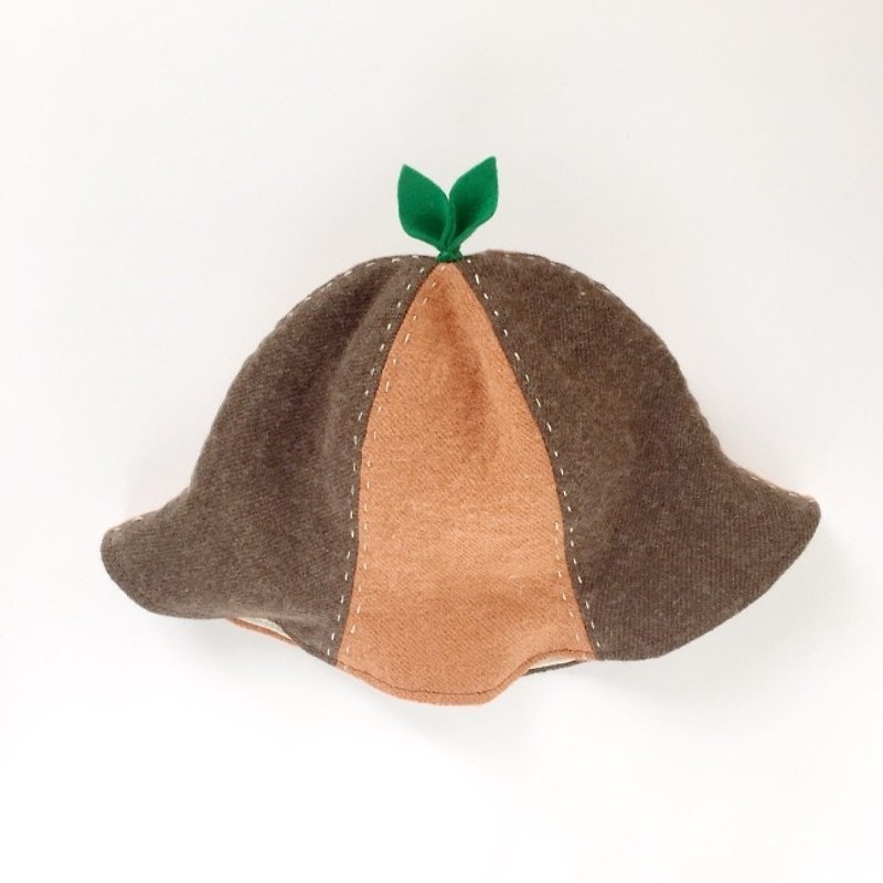 That is enormous! Linen wool leaf hat Orange and soil - ผ้ากันเปื้อน - ผ้าฝ้าย/ผ้าลินิน หลากหลายสี