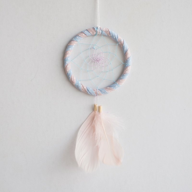 Water jade little pink color (denim style series) - Dream Catcher 8cm - Valentine's Day gift - Items for Display - Other Materials 