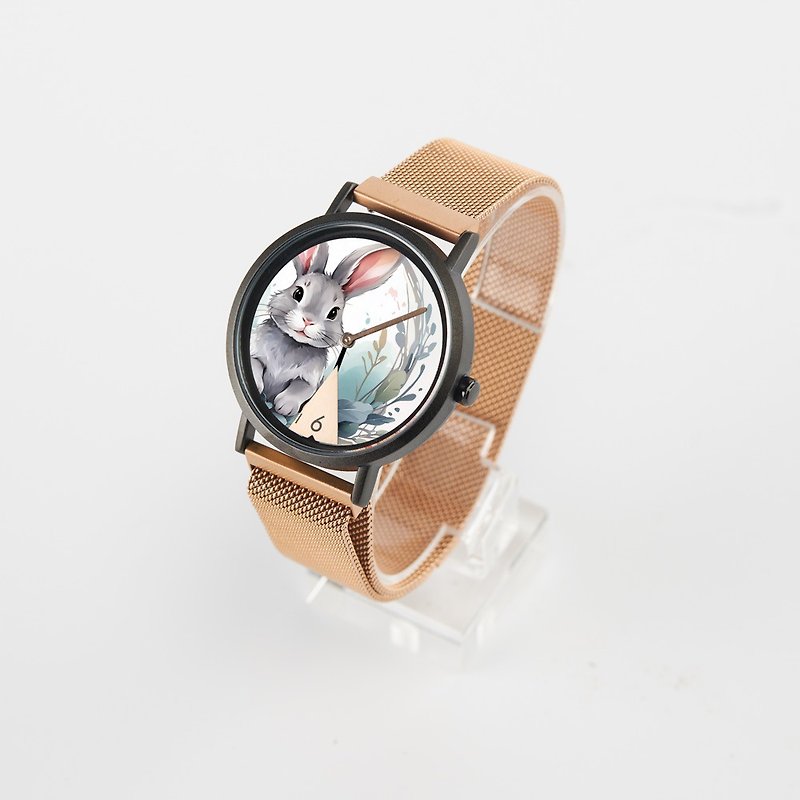 独自の時計を持っている必要がありますオリジナルのかわいい風ウサギウサギ防水ミラノ磁気時計ニュートラル時計女性時計のカスタマイズ - 腕時計 ユニセックス - 革 