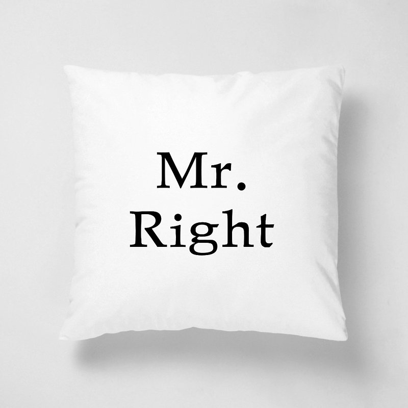 Mr.Right meets the right person / Short pile pillow Valentine's Day wedding gift (color customization) - Pillows & Cushions - Other Materials White