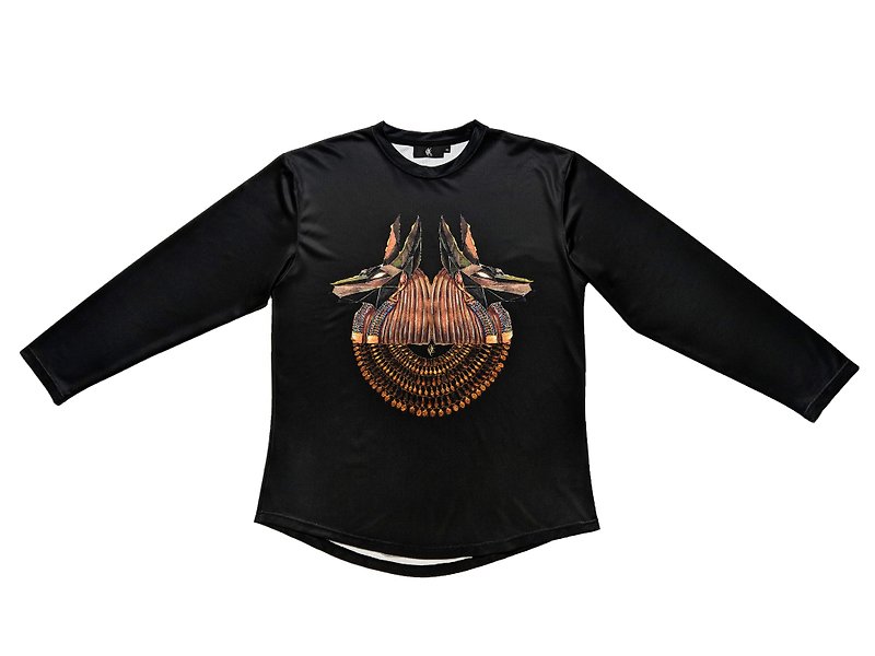 阿奴比斯 機能長袖 - T 恤 - 聚酯纖維 黑色