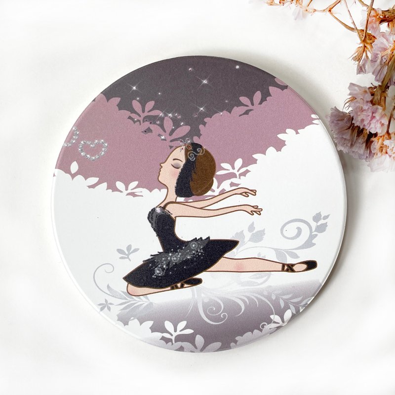 Audrey - absorbent ceramic coaster/adult ballet/ballet gift/ballet small things - Coasters - Pottery 