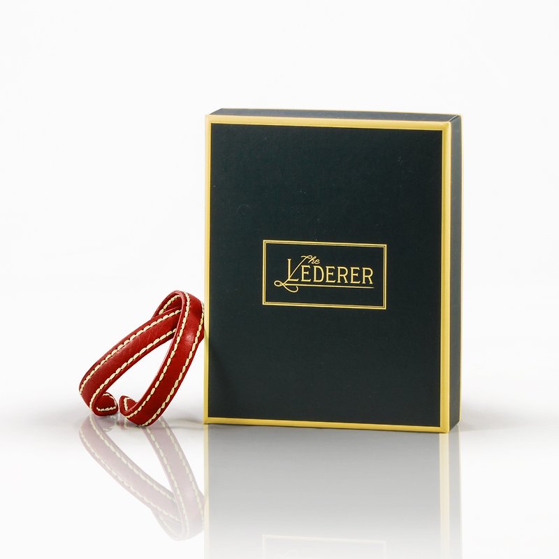 Bracelets。Leather Stitching Pack。BSP036 - เครื่องหนัง - หนังแท้ สีแดง