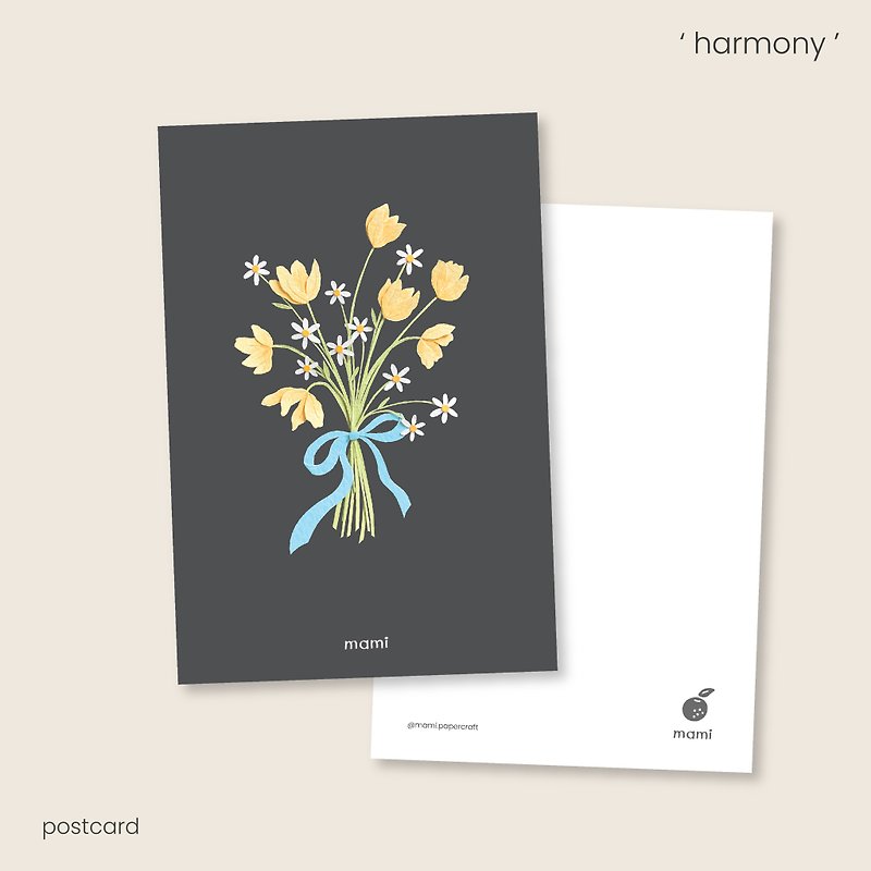 harmony - postcard - การ์ด/โปสการ์ด - กระดาษ สีดำ