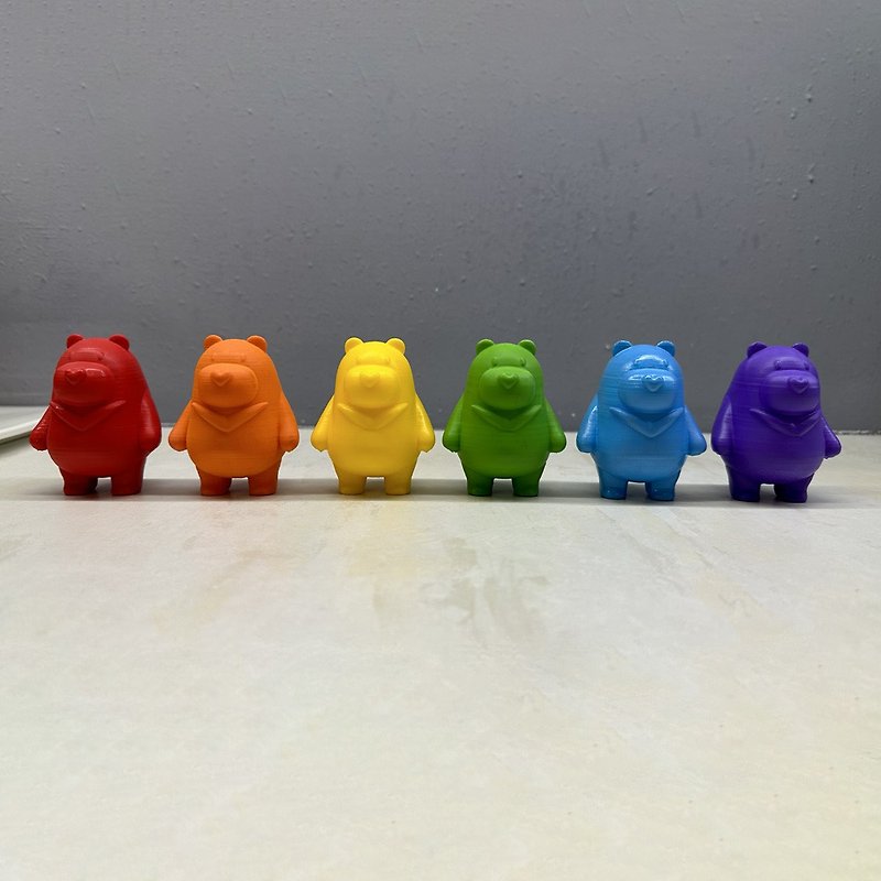 711XTCM Rainbow GUMA Bear Set - Stuffed Dolls & Figurines - Resin Multicolor