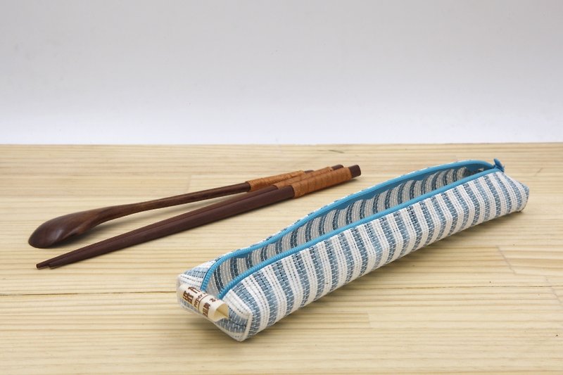 [Paper cloth home] Paper thread woven small tableware bag blue and white - Other - Paper White