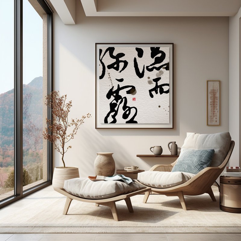 書法-無框畫 | 喬遷禮物 | 開店 | 民宿佈置 | 搬新家 | 裝飾畫 - 海報/掛畫/掛布 - 其他材質 黑色