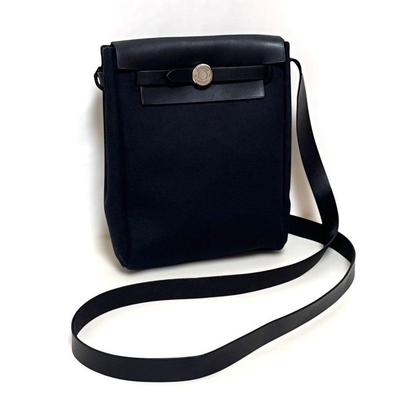 本物 HERMES エルメス エールバッグ TPM ショルダーバッグ トワルオフィシエ キャンバス ブラック 黒 良品 中古 - 側背包/斜背包 - 其他材質 