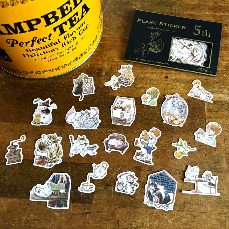 Cafe frame stickers / 5th [20 types x 1 each] - สติกเกอร์ - กระดาษ สีดำ