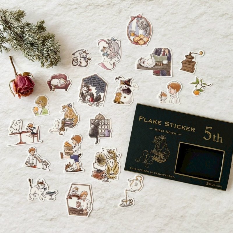 Flake sticker_喫茶店のフレークシール / 5th【20種×各1枚】 - ステッカー・シール - 紙 ブラック