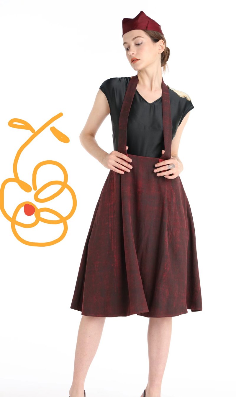 香云紗吊帶背帶裙洋裝客製 Gambiered Canton Gauze strap skirt - 其他 - 絲．絹 