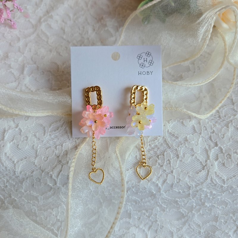 花漾甜心 耳環/耳釘/耳夾 原創 手作 送禮 - 耳環/耳夾/耳骨夾 - 不鏽鋼 