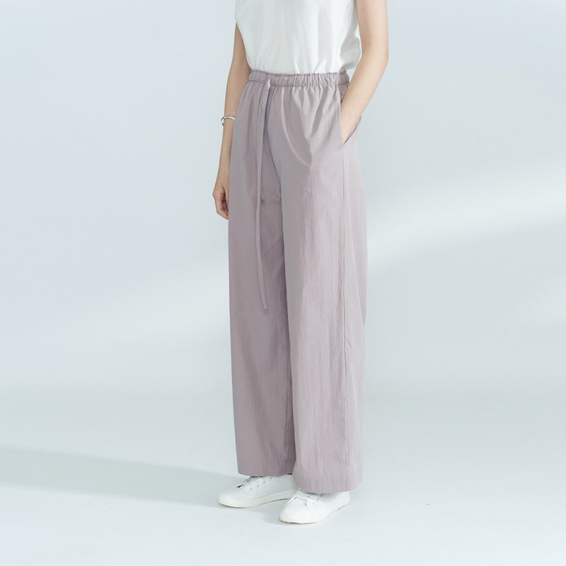 Purple can be worn outside the home wide pants with sun protection P210130PR - Women's Pants - Cotton & Hemp Purple