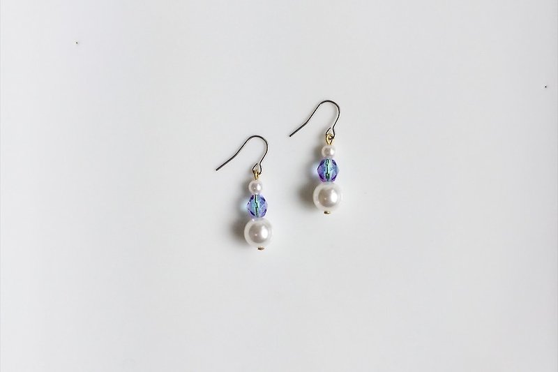 Pearl Rainbow Brass Earrings - Earrings & Clip-ons - Gemstone Purple
