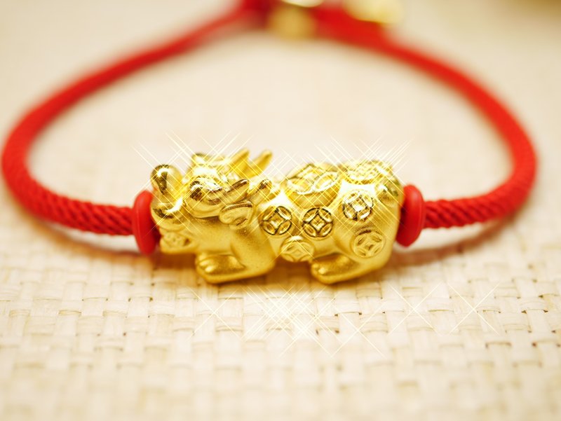 Gold Bracelet-Lucky Pixiu Bracelet Gold Jewelry-Gold 9999 (Free Milan Bracelet) - สร้อยข้อมือ - ทอง 24 เค สีทอง