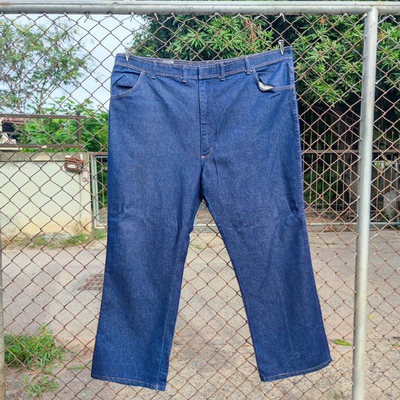 Vintage  Wrangler Straight Leg Blue Denim Jeans 48x30 - กางเกงขายาว - ผ้าฝ้าย/ผ้าลินิน สีน้ำเงิน