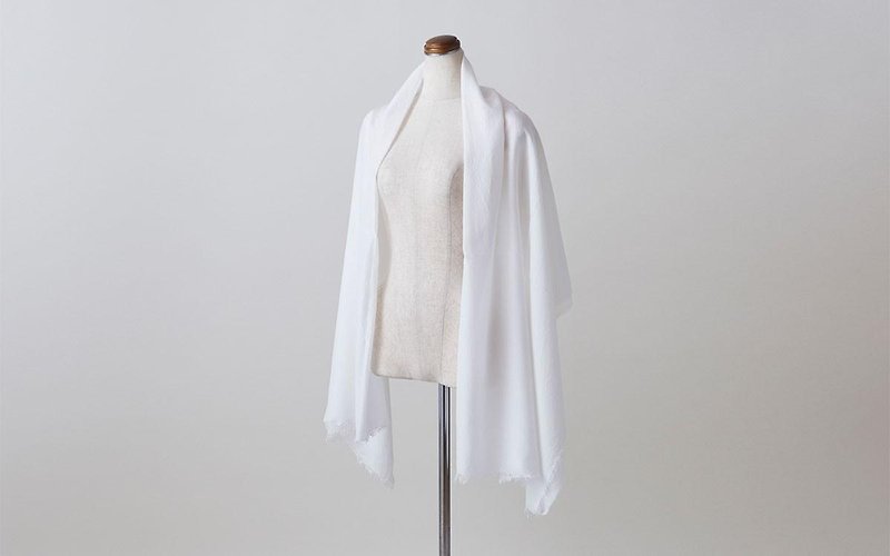 enrica cottonsilk scarf natural - スカーフ - コットン・麻 ホワイト