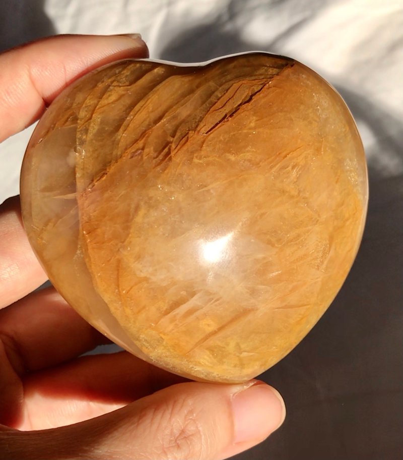 大黃膠花心 千層帶好多彩 天然原石 水晶  crystal 擺設 - 擺飾/家飾品 - 水晶 黃色