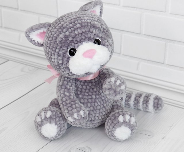 Nico The Grey Cat Crochet Kit Animal Crochet Includes Follow Along Videos