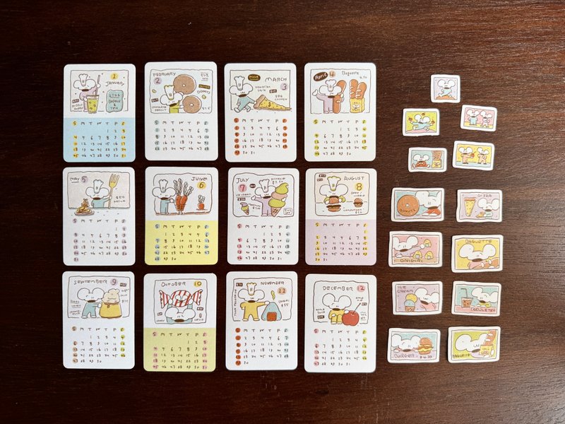 鼠老闆的12家連鎖店 // 2026年曆貼紙 - 日曆/月曆/年曆 - 紙 