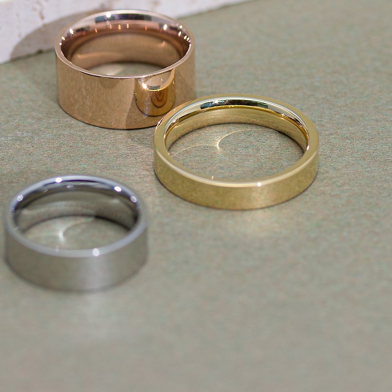 【Basic】客製化不銹鋼戒指 / 三色可選 / 字母 名字 日期刻字 - 戒指 - 不鏽鋼 銀色