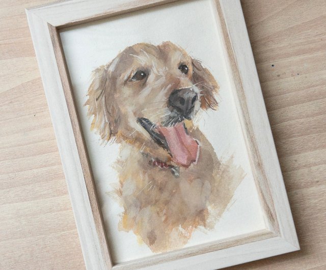 犬を描く】油絵風のポートレート水彩イラストをオーダーメイドで