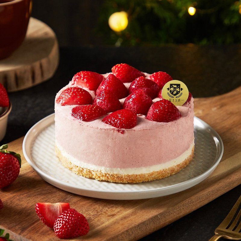 【Cheese Duke】Strawberry Hyaluronic Acid Raw Cheesecake 5 inches - เค้กและของหวาน - วัสดุอื่นๆ สีใส