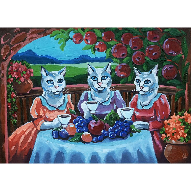 猫画动物原创艺术乡村艺术品农场墙艺术 - 海報/掛畫/掛布 - 其他材質 多色