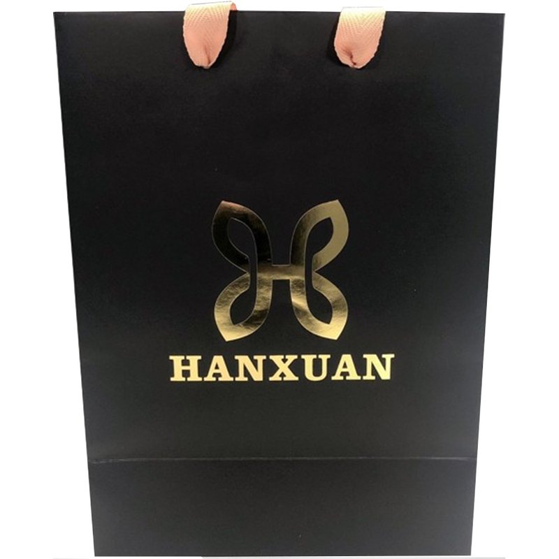 HANXUAN hot stamping portable paper bag - วัสดุห่อของขวัญ - กระดาษ สีดำ